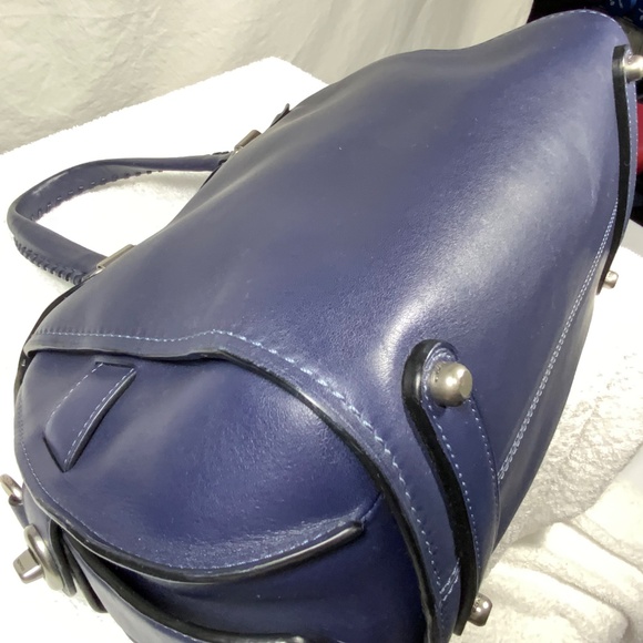 Coach Ace Blue Leather Satchel Crossbody - 37017 - Picture 11 of 16